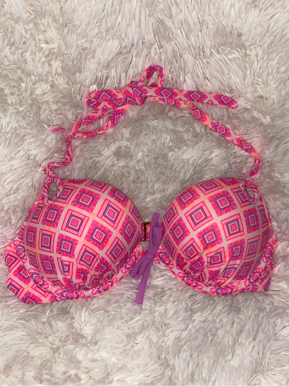 Victoria's Secret Pink Geometric Halter Push-Up Bandeau